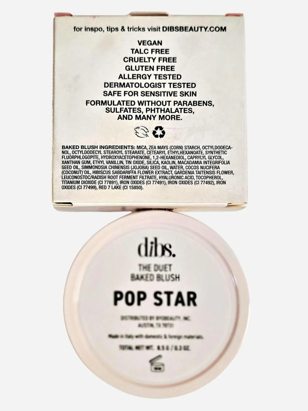 Dibs Beauty The Duet Baked Blush in POP STAR Shades ×2